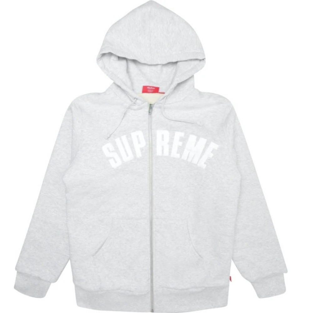 Supreme Arc Logo Thermal Zip Up Sweatshirt
Ash Grey